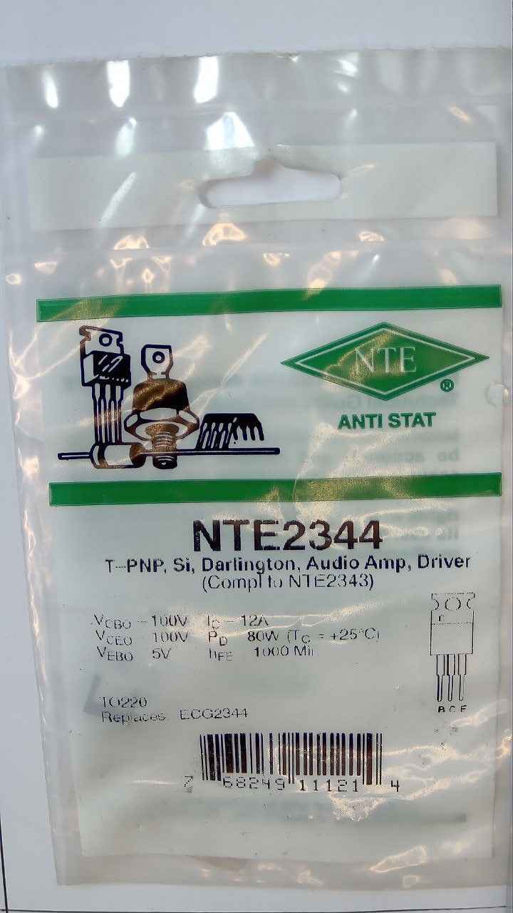 NTE2344 Audio Amp, Driver, T-PNP, Si, Darlington NTE