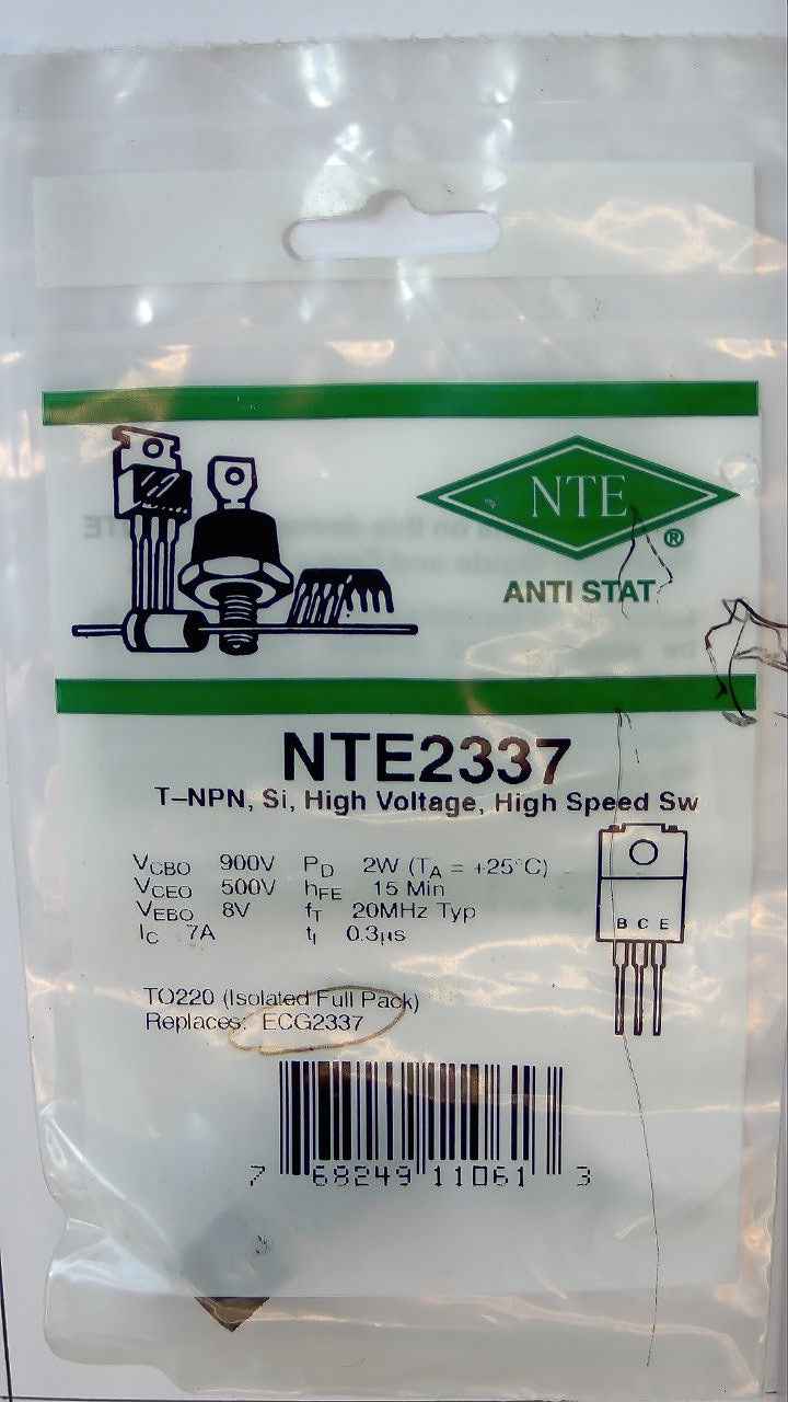 NTE2337 High Voltage, High Speed Switch, T-NPN, Si NTE