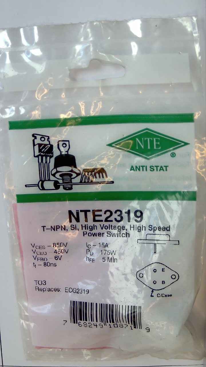 NTE2319 High Speed Voltage, High Speed Power Switch, T-NPN, Si NTE