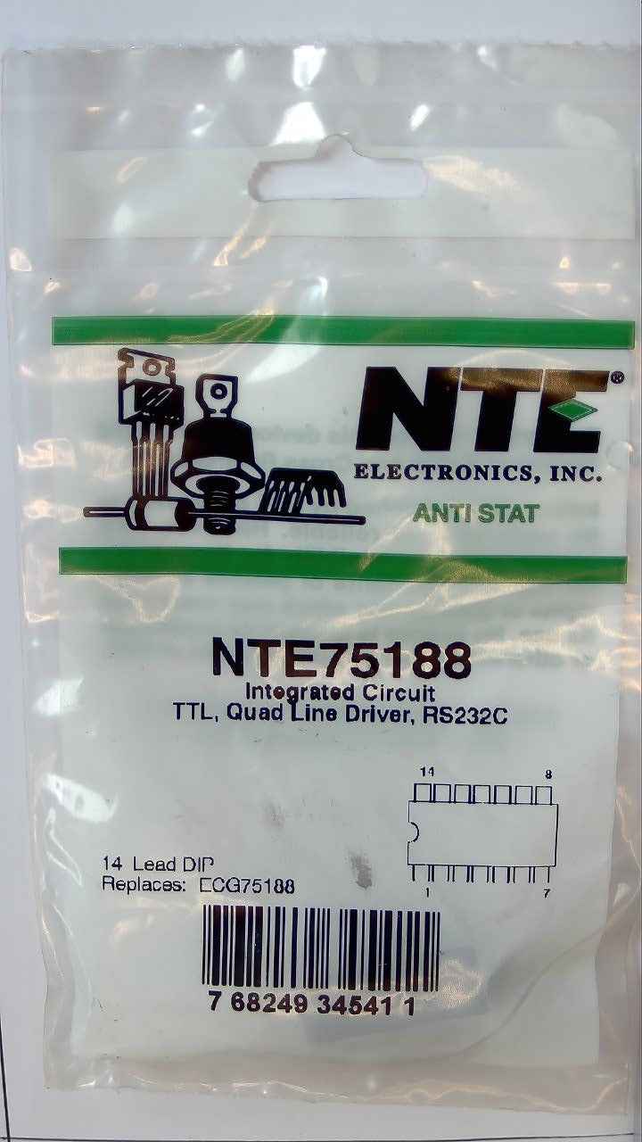 NTE75188 Quad Line Driver, IC, TTL RS232C NTE