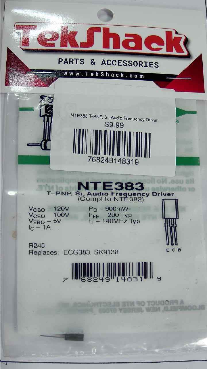 NTE383 T-PNP, Si, Audio Frequency Driver NTE