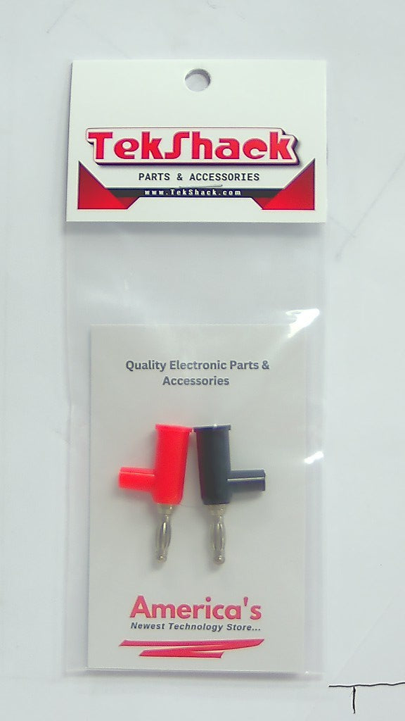 Stackable Solderless Banana Plugs 4MM (1pc red+ 1pc black) TekShack