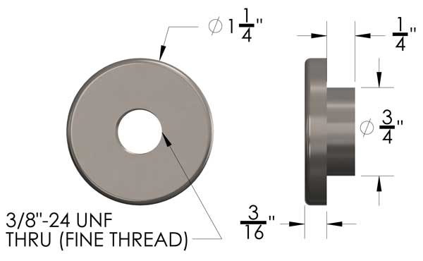 Threaded Weld Washer 3/8"-24 6 Pack