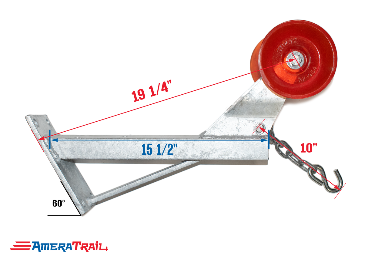 Winch and Roller Mount for Bow Stop, Heavy Duty - Includes 4" Stoltz Roller Set and Attached Bow Catch