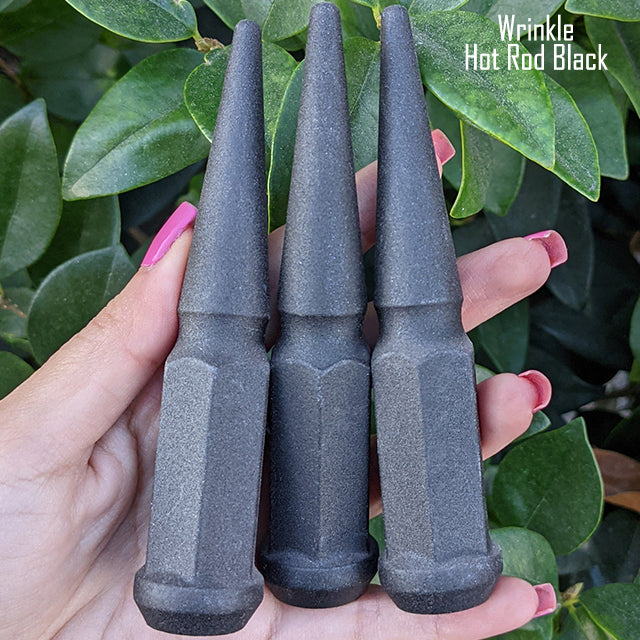 24 Pc 14x1.5 Spike Lug Nuts 4.5" Tall - Powder Coated - Various Colors