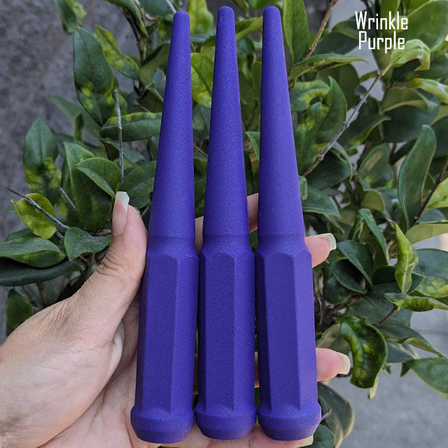 24 Pc 14x1.5 Spike Lug Nuts 6" Tall - Powder Coated - Various Colors