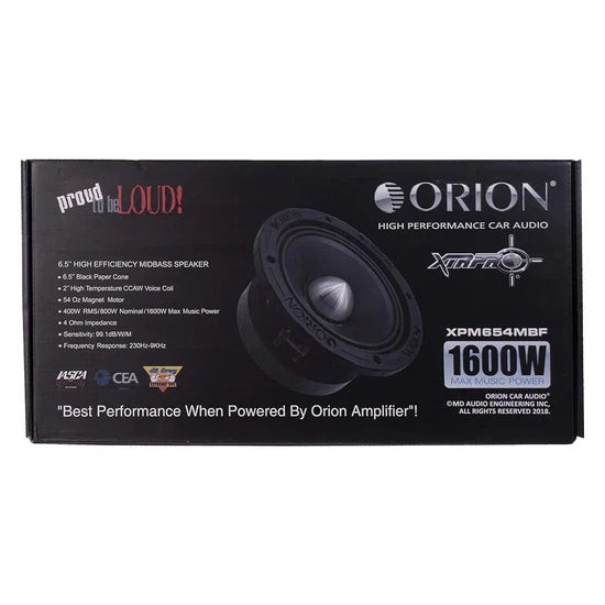 Orion XPM654MBF 6.5" 400W RMS Midbass Speakers (Pair) Orion