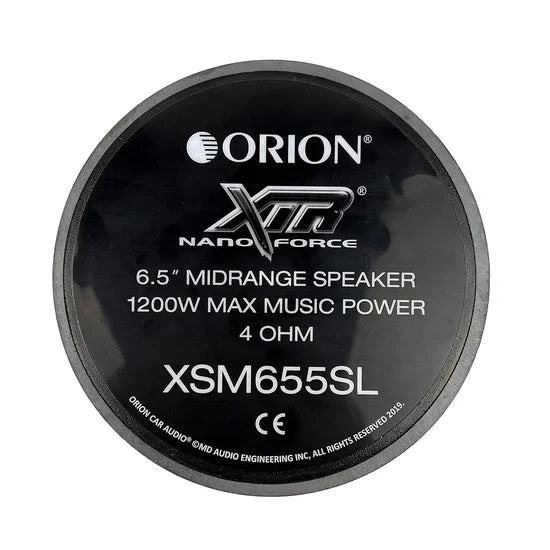 Orion XSM655SL 6.5" 300W RMS Slim Ultra Efficient Midrange Speakers (Pair) Orion