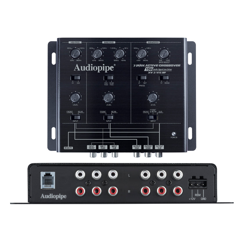 3-Way Active Crossover With Bandpass Filter (XV-3-V15BP) Audiopipe