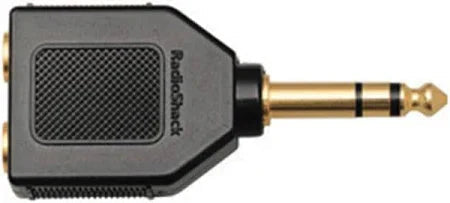 Y-Adapter 1/4" (6.3mm) Stereo Male to Dual 1/8" (3.5mm) Stereo Female TekShack