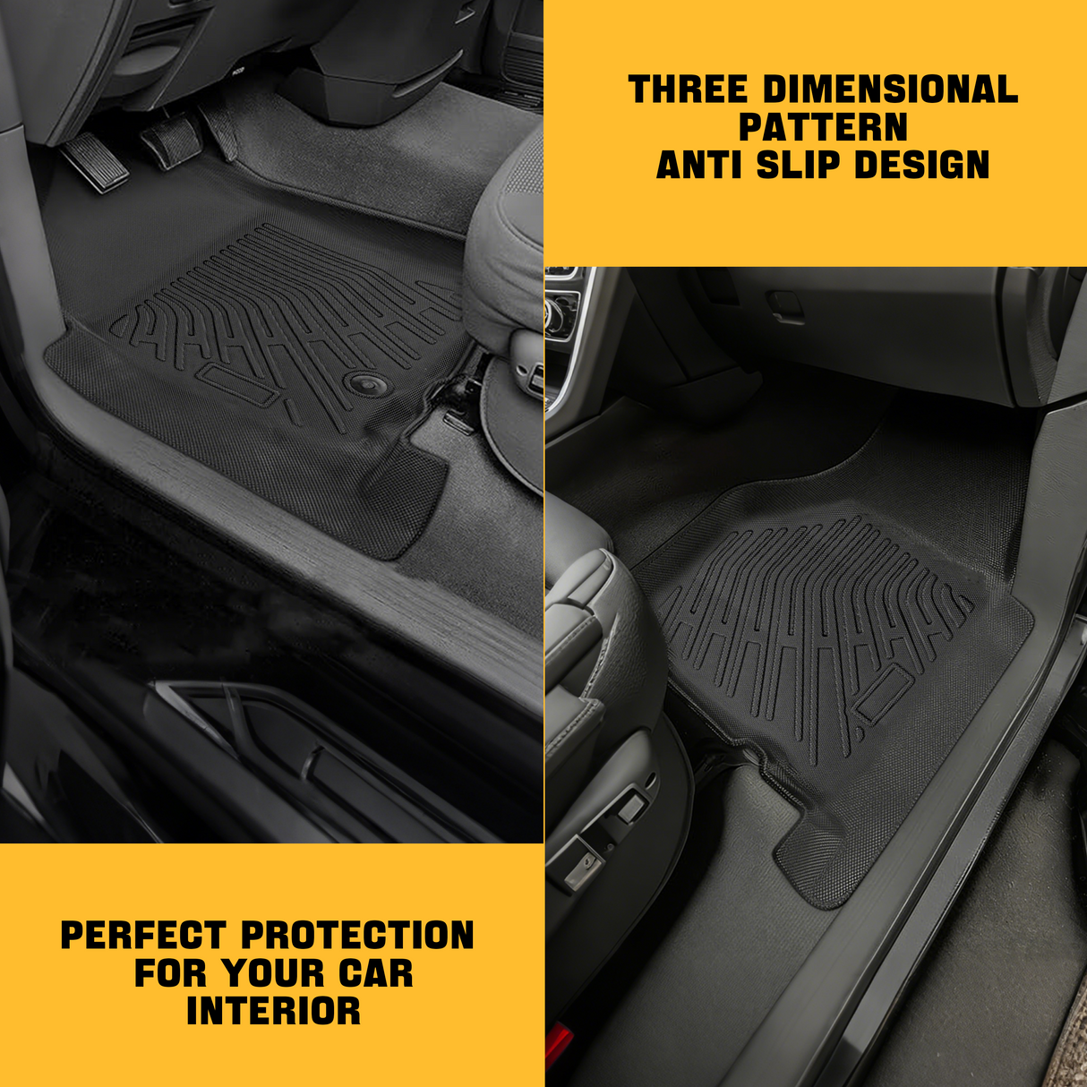 Trucktok Dodge Ram 2002-2008 1500 & 2003-2009 2500 3500 Crew Cab (Quad Cab) All-Weather Floor Mats TruckTok