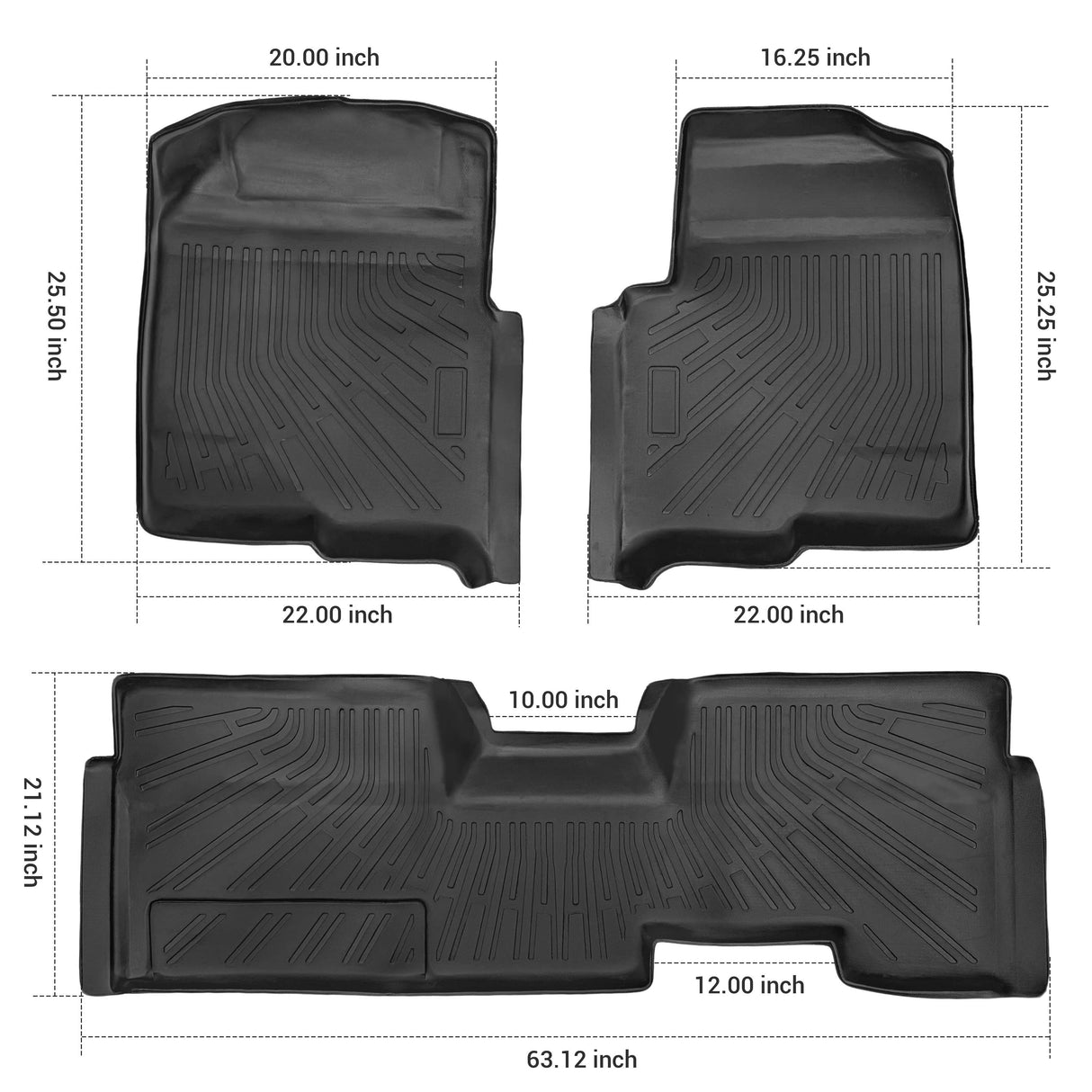 Trucktok 2009-2014 Ford F150 SuperCab All-Weather TPE Floor Mats TruckTok