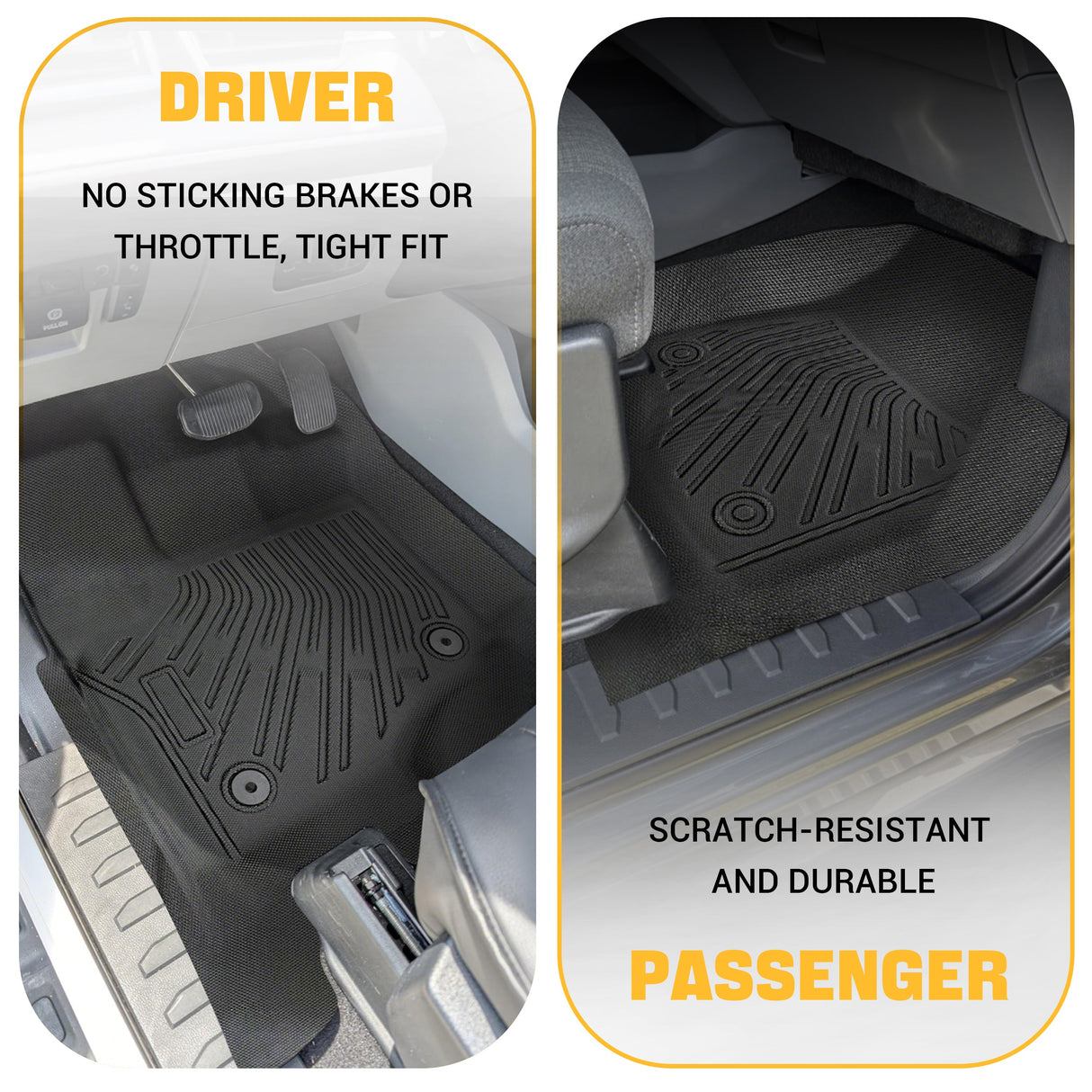 Trucktok 2017-2025 Ford F250 F350 F450 SuperCrew Cab All-Weather TPE Floor Mats TruckTok