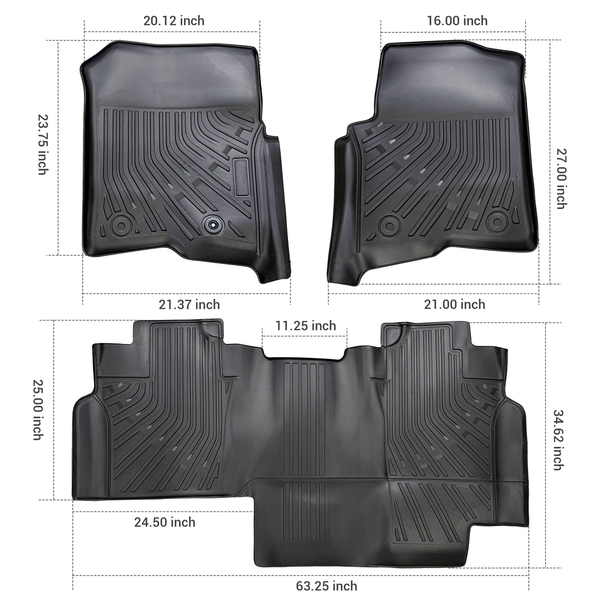 Trucktok 2004-2008 Ford F150 SuperCrew Cab All-Weather TPE Floor Mats TruckTok