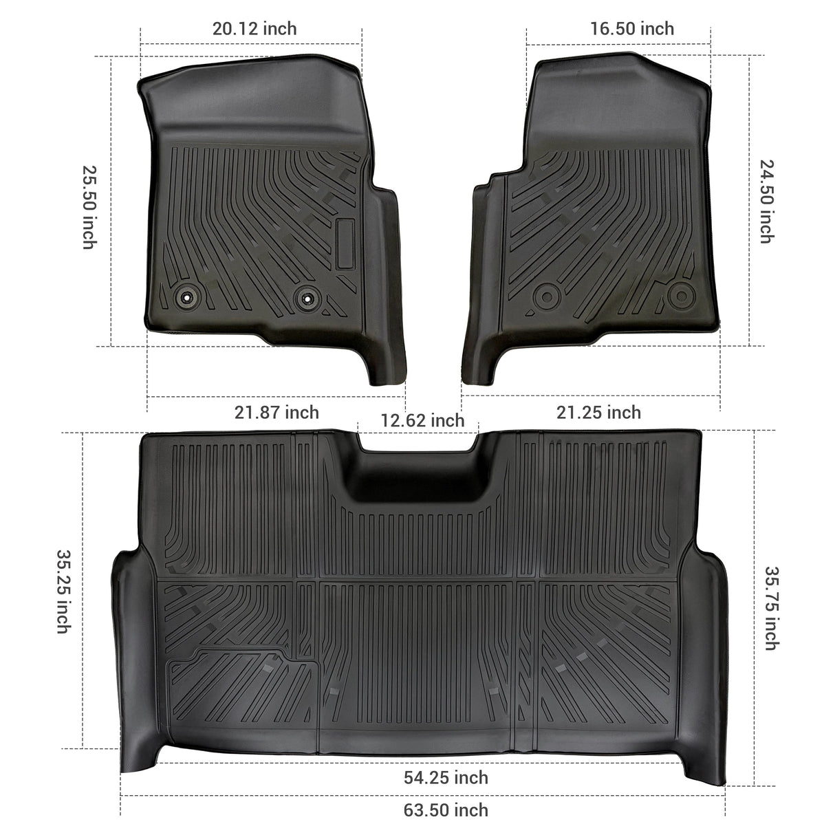 Trucktok 2010-2014 Ford F150 SuperCrew Cab All-Weather TPE Floor Mats TruckTok