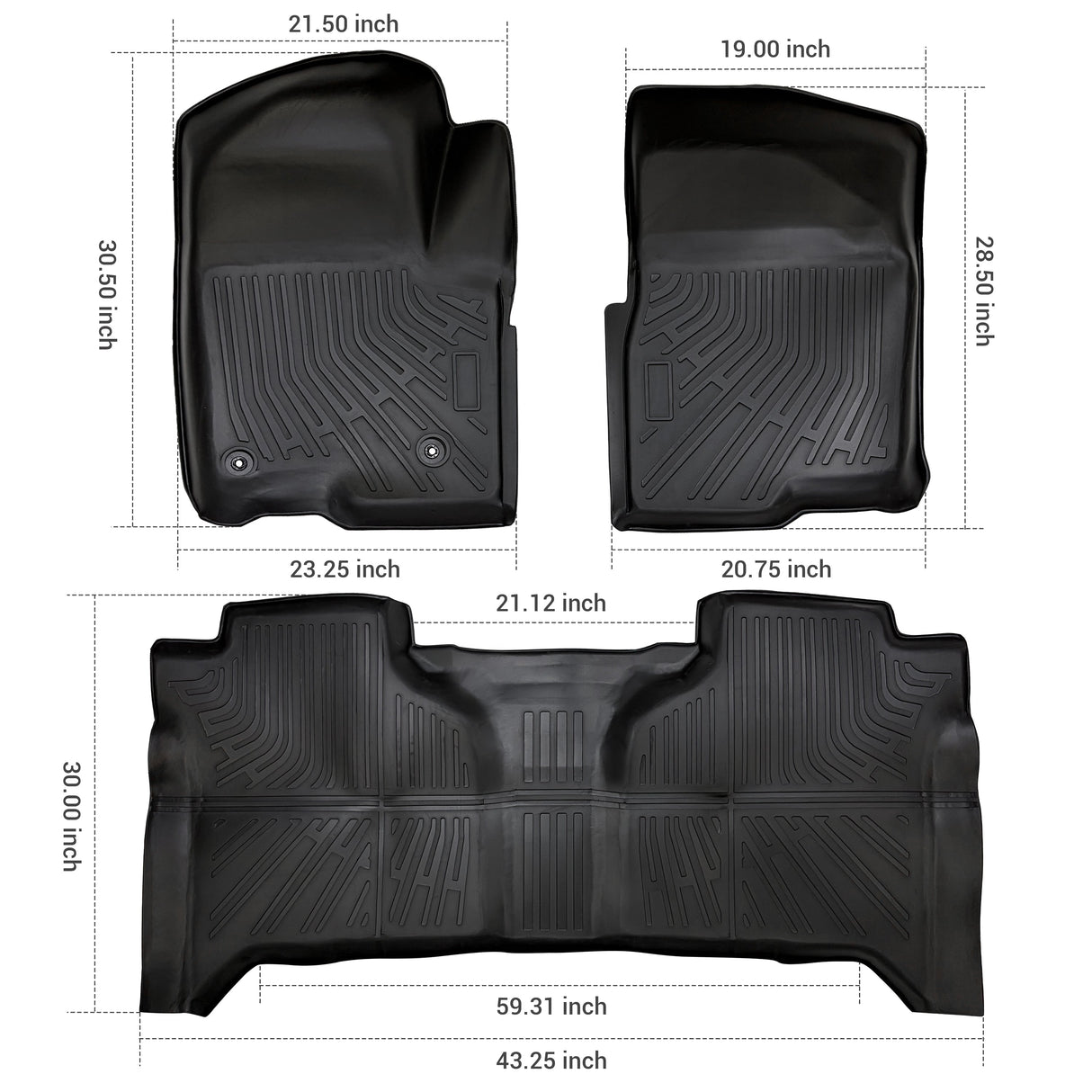 Trucktok 2019-2025 Silverado Sierra 1500 New Double Cab All-Weather TPE Floor Mats TruckTok
