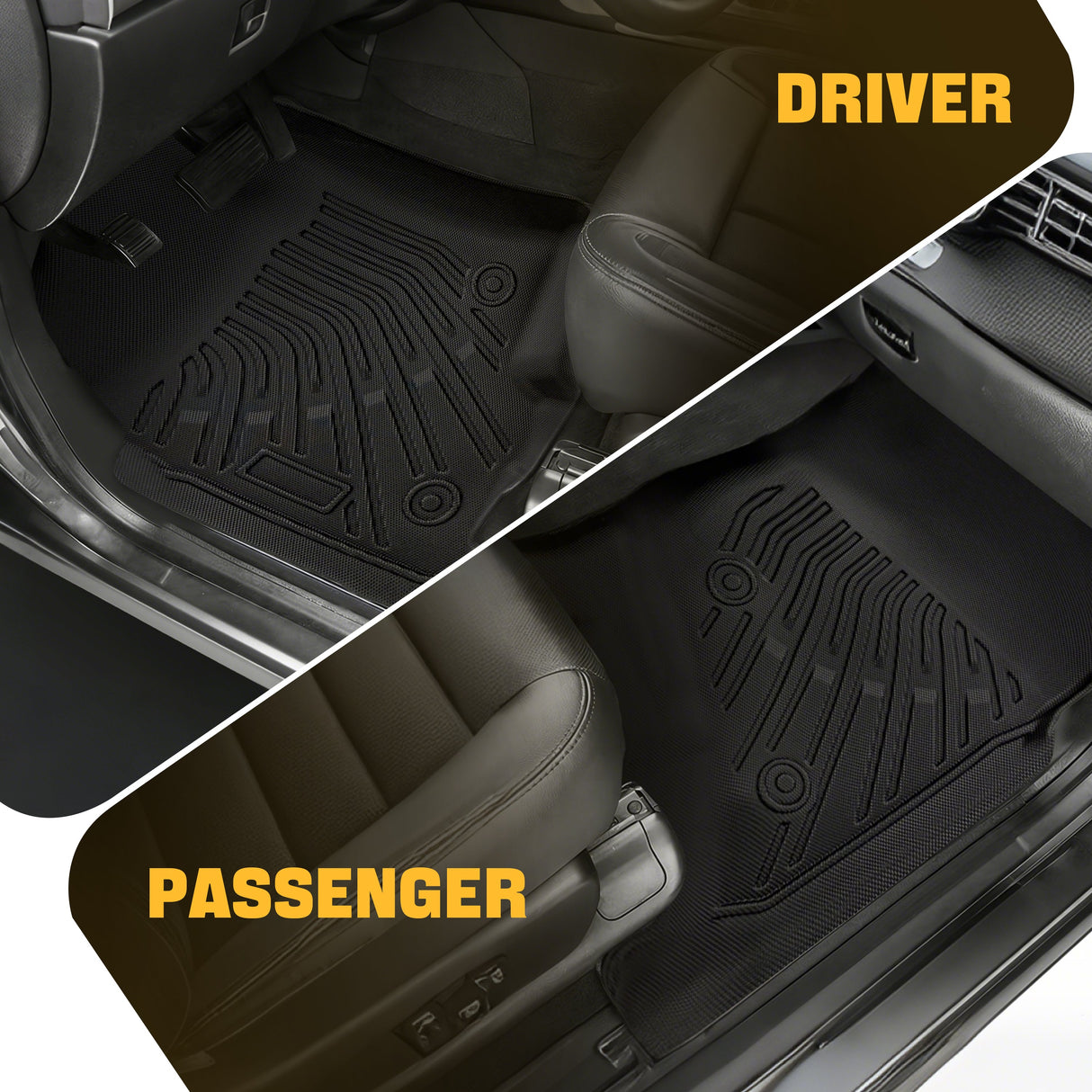 Trucktok Silverado Sierra 2007-2013 1500 & 2007-2014 2500HD 3500HD Crew Cab All-Weather TPE Floor Mats TruckTok