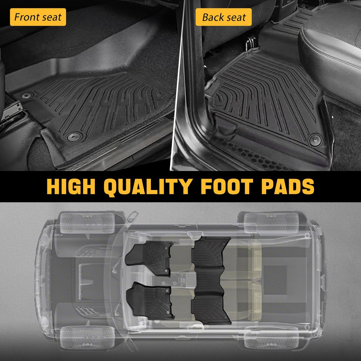 Trucktok 2019-2025 Dodge Ram 2500 3500 Crew Cab All-Weather Floor Mats TruckTok