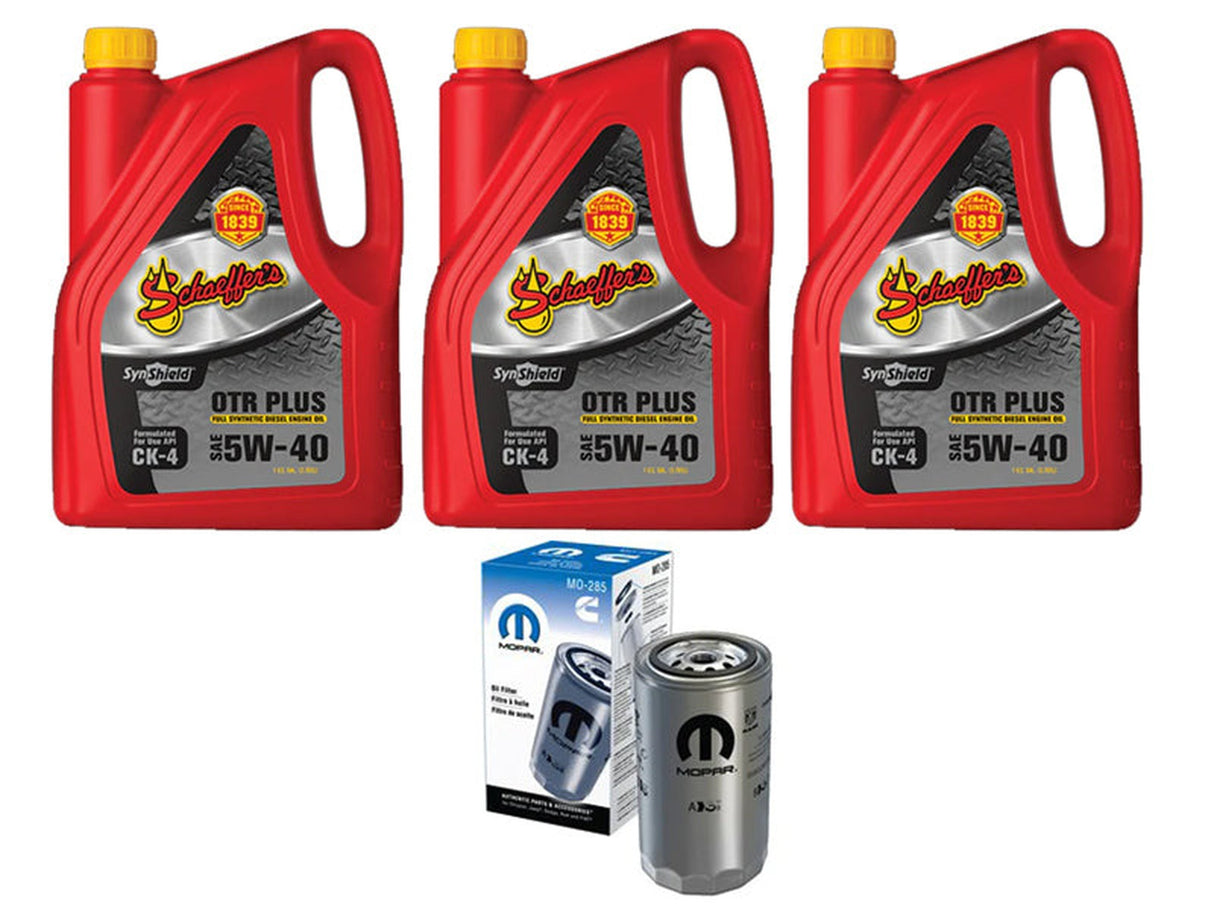 ZZ Diesel Schaeffers 5W-40 Severe Duty Oil Change Kit, 1989-2023 Dodge Ram 5.9L 6.7L Cummins ZZ Diesel