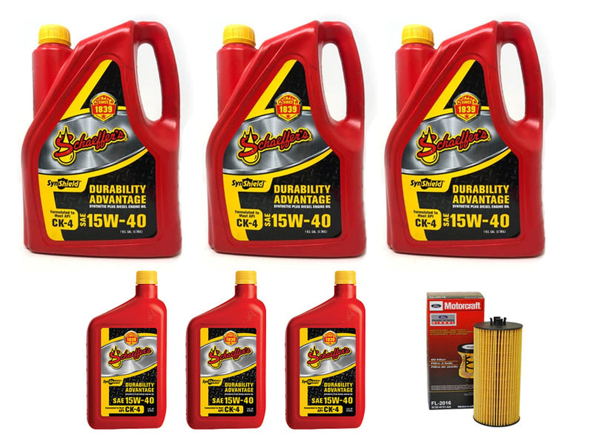 ZZ Diesel Schaeffers 15W-40 Oil Change Kit, 2003-2010 Ford 6.0L 6.4L Powerstroke ZZ Diesel