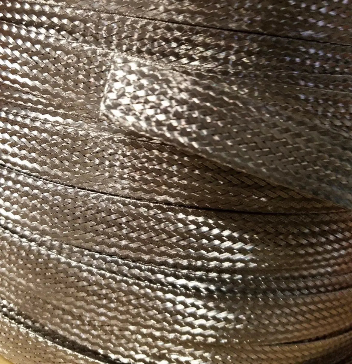 Stainless Steel FLAT Braid Sleeving 304 - 3/8" - length 12 ft USA MADE AC/DCWIREANDSUPPLY