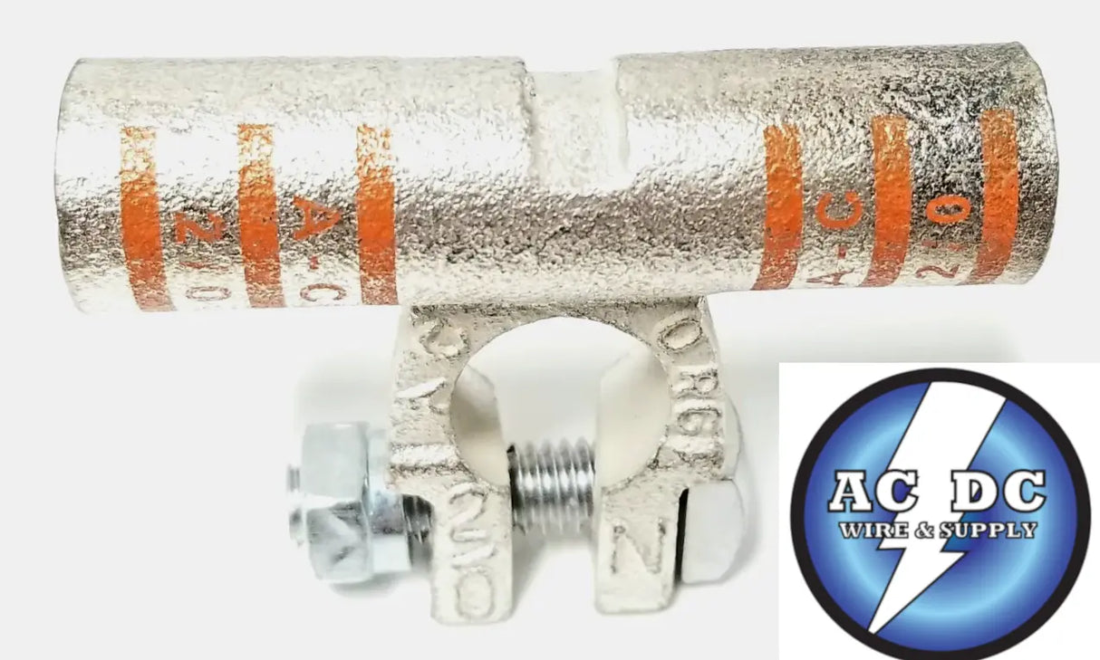 Battery Cable Ends Copper FLAG Post Terminal Connectors 1/0 to 4/0 AC/DC WIRE AND SUPPLY