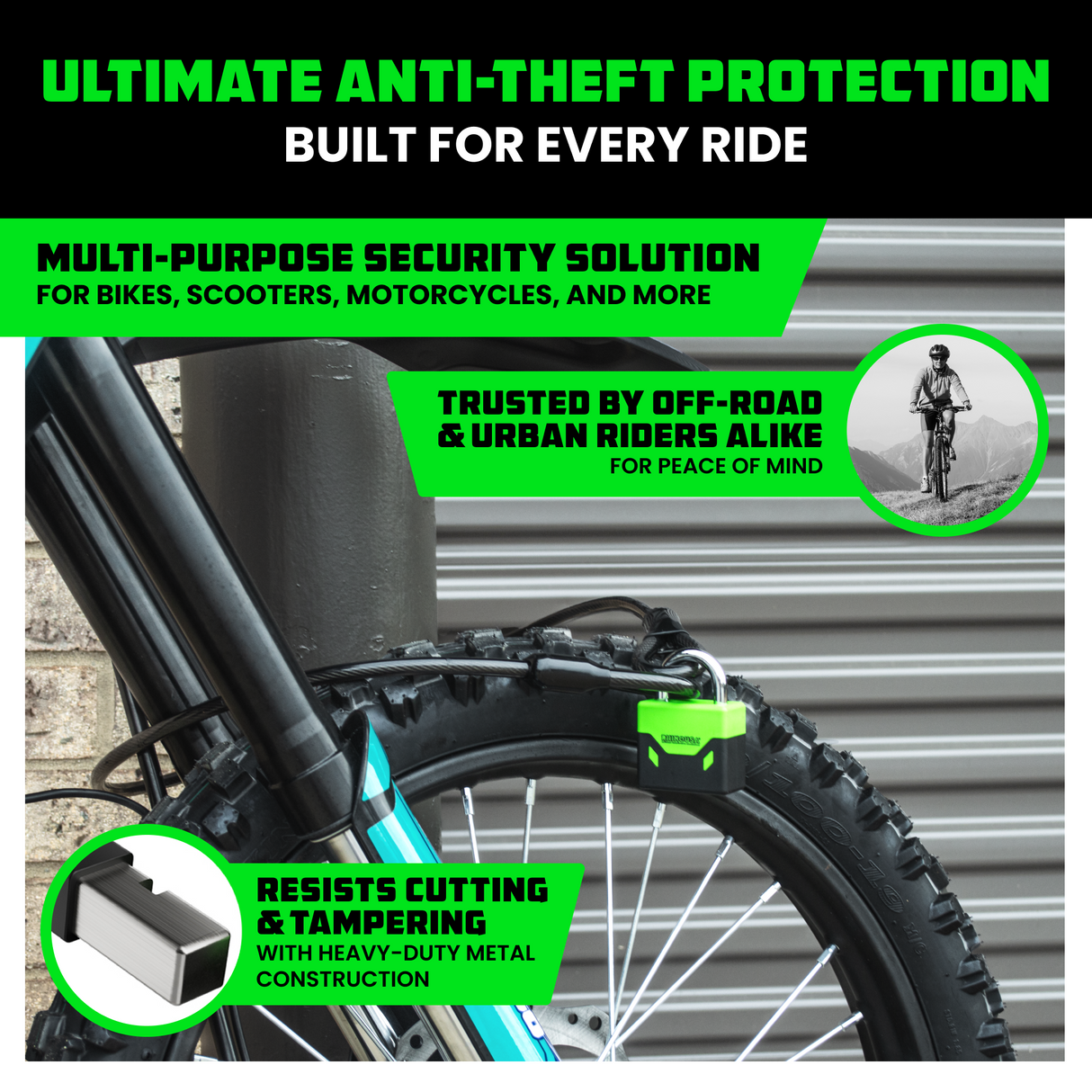 Heavy-Duty Bike Lock Set