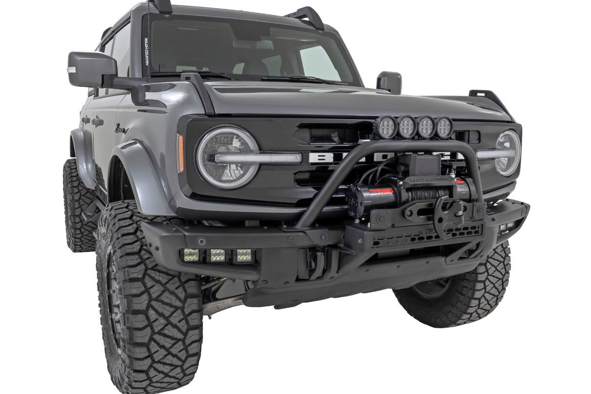 Safari Bar | 3.5" Round LED (Quad) | Black | Amber DRL | OE Modular Steel | Ford Bronco (21-24)