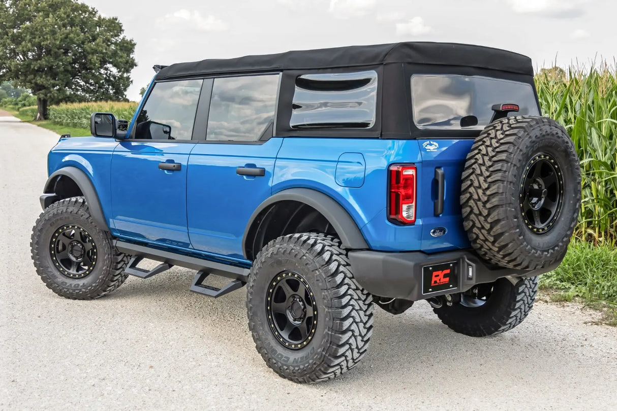 Rough Country SRX2 Adjustable Aluminum Side Steps 4-Door Ford Bronco 4WD 2021-2026 51029