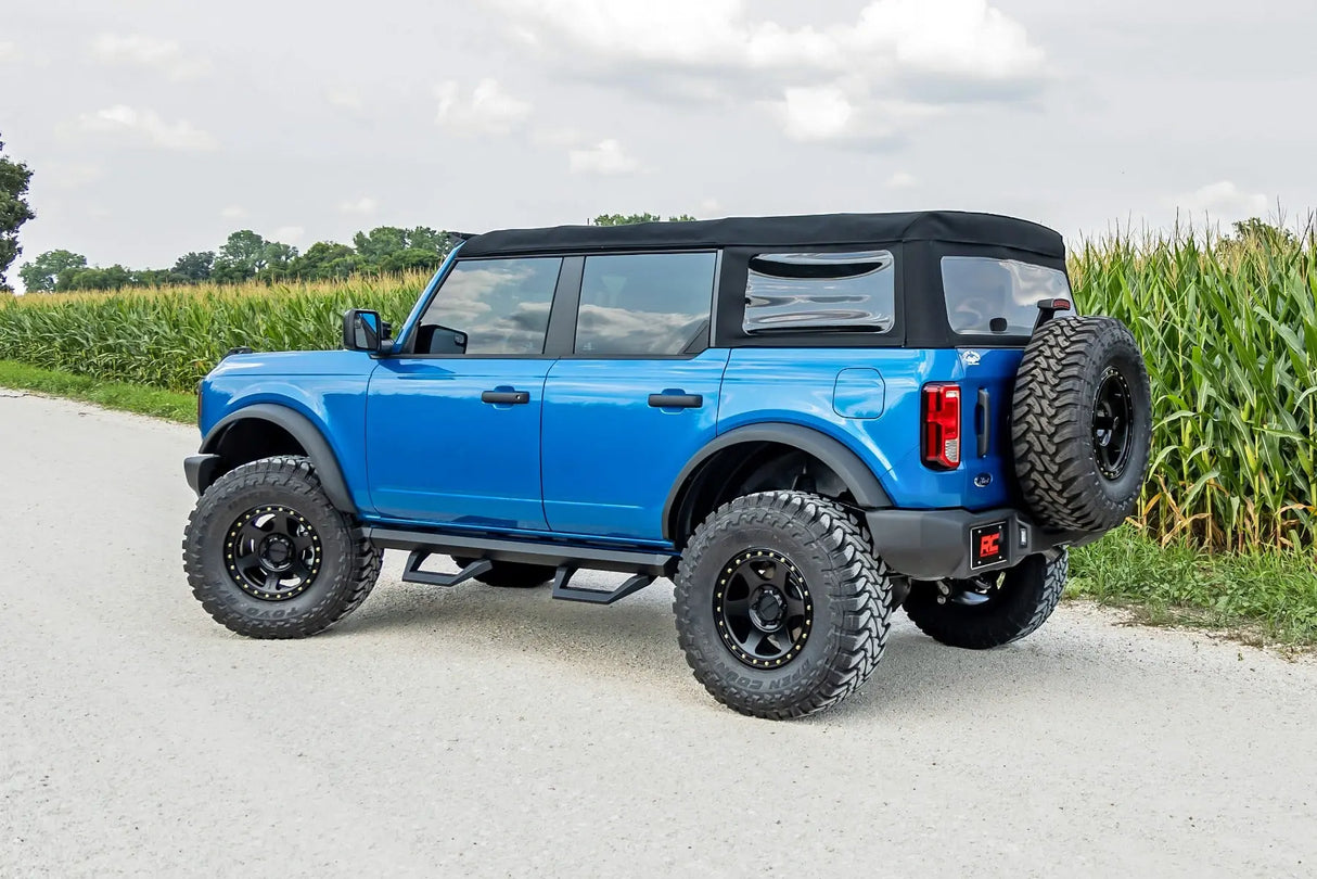 Rough Country SRX2 Adjustable Aluminum Side Steps 4-Door Ford Bronco 4WD 2021-2026 51029