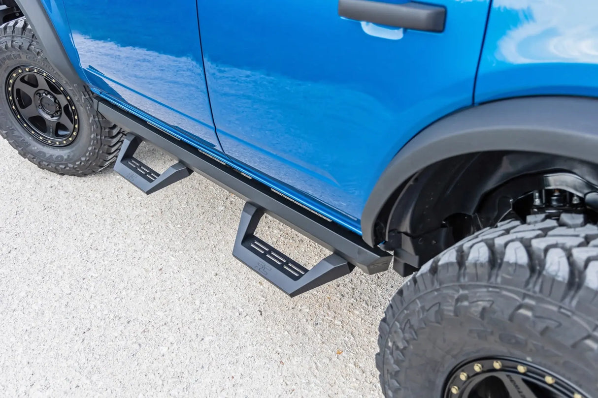 Rough Country SRX2 Adjustable Aluminum Side Steps 4-Door Ford Bronco 4WD 2021-2026 51029