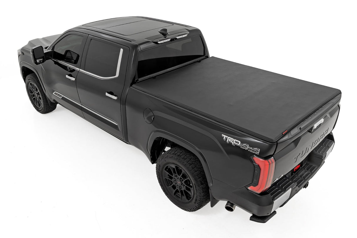Rough Country Soft Tri-Fold Bed Cover for Toyota Tundra 2022-2026