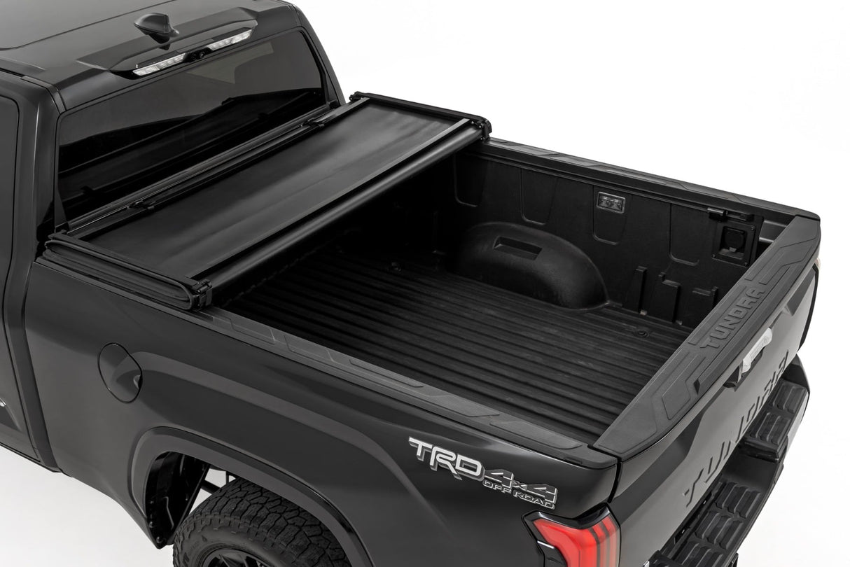 Rough Country Soft Tri-Fold Bed Cover for Toyota Tundra 2022-2026