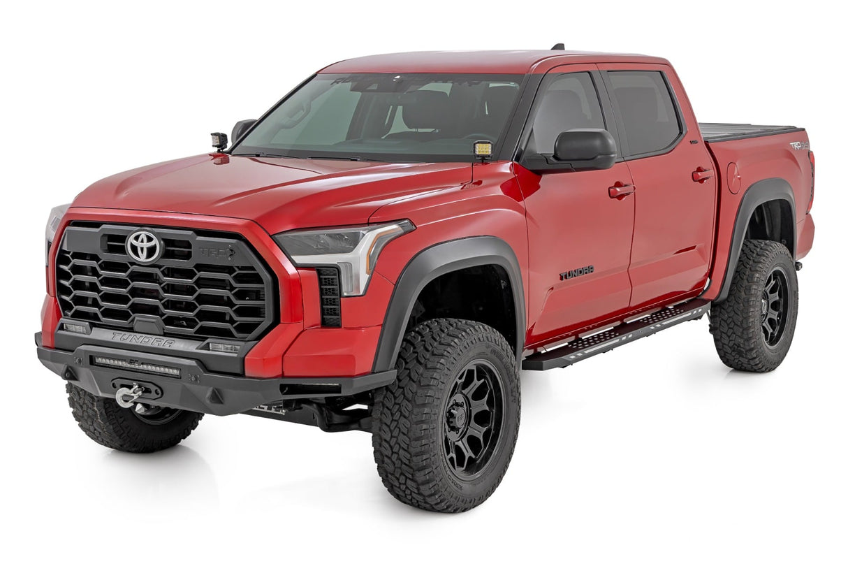 Rough Country AC2 Running Boards Amber/White for 2022-2026 Toyota Tundra CrewMax