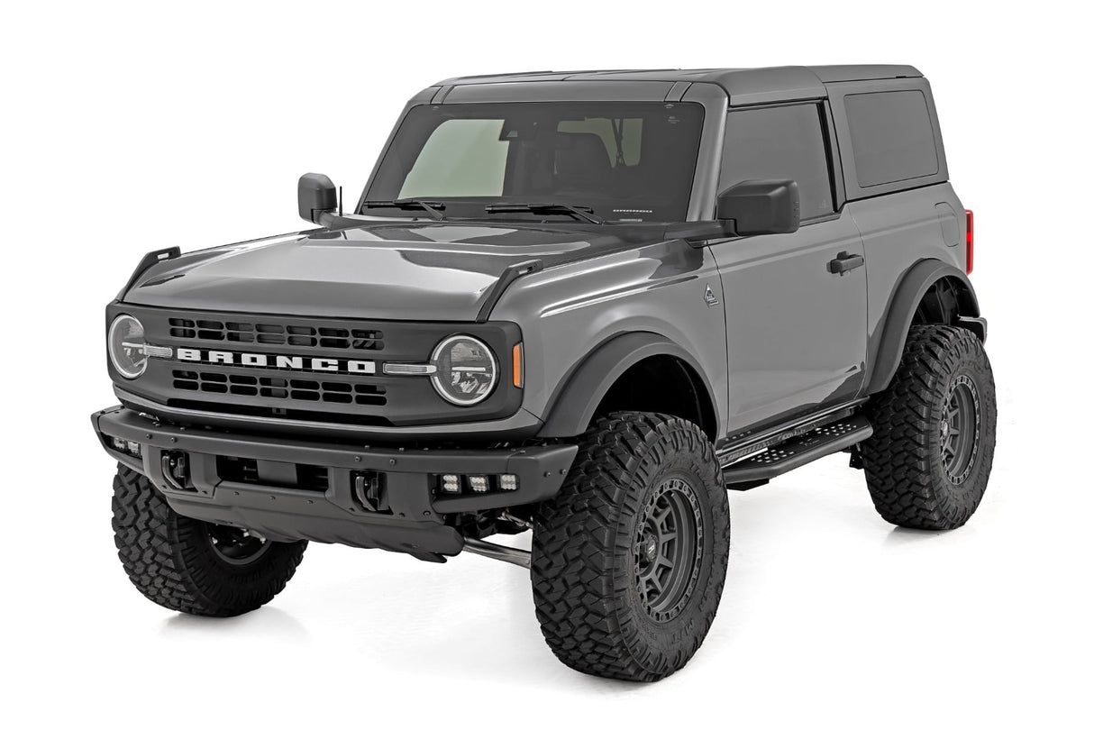 Rough Country OV2 Running Boards Side Step Bars 2-Door Ford Bronco 4WD 2021-2026 14004