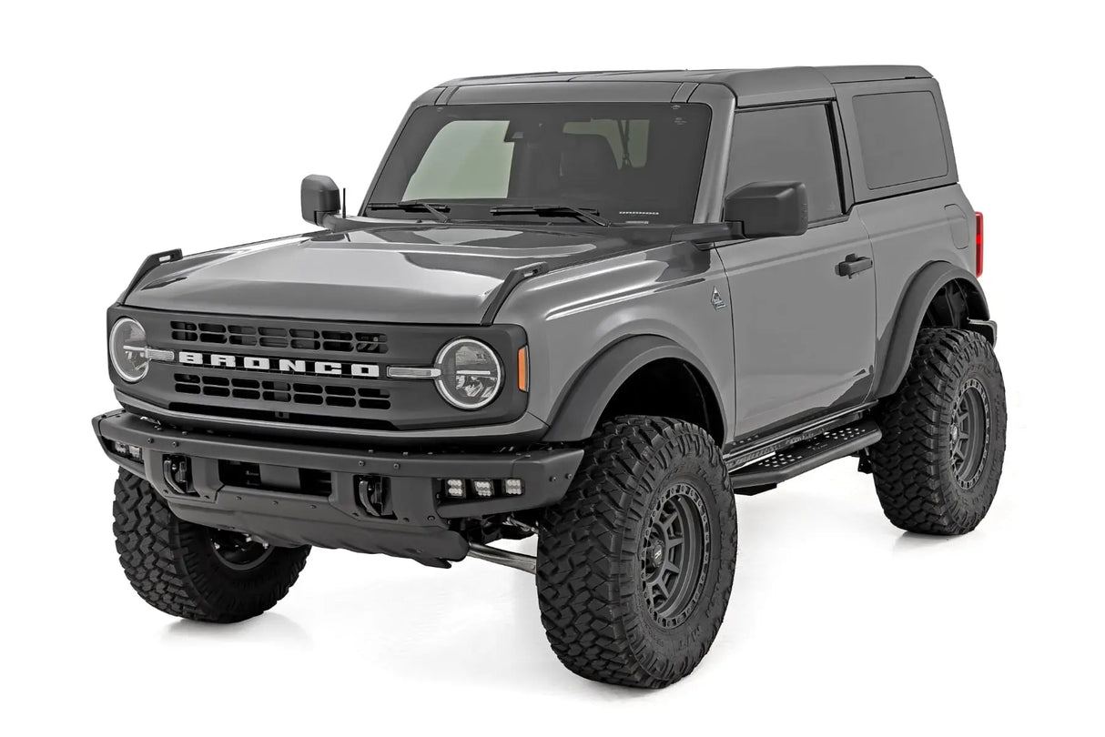 Rough Country OV2 Running Boards Side Step Bars 2-Door Ford Bronco 4WD 2021-2026 14004