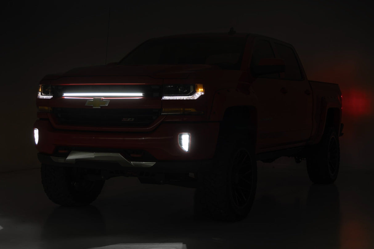 Rough Country 30-inch DRL Grille Mount LED Light Kit for Chevy Silverado 1500 (16-18)