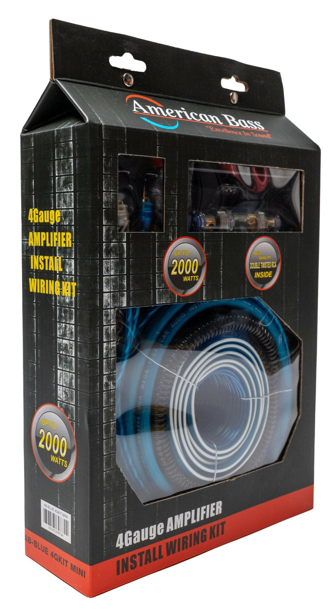American Bass 4 Gauge Complete CCA (Copper Clad Aluminum) Amplifier Wiring Kit - Car Audio Amp Install Kit with Power, Ground & RCA Cables