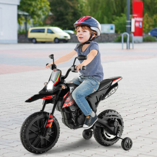 Aprilia Licensed Kids Ride On Motorcycle with 2 Training Wheels - Red, Built to Last