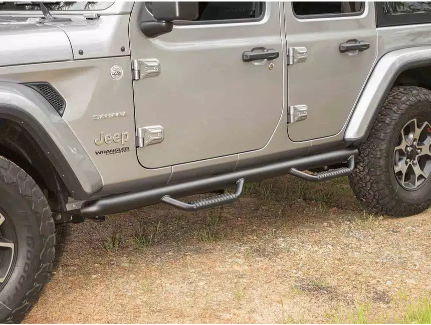 Rugged Ridge Spartan Nerf Bar Textured Black I '18- '24 Jeep JLU Wrangler 4 Door