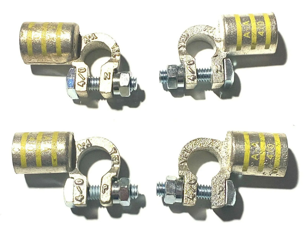 Battery Cable Ends Copper Top Post 90 DEG Terminal Connectors 2 GAUGE THUR 4/0 ac/dc wire and supply