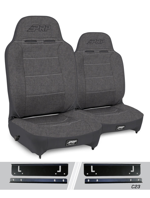 PRP 97-02 Jeep Wrangler TJ Premier High Back Suspension Seats Kit (Pair) - Black PRP Seats