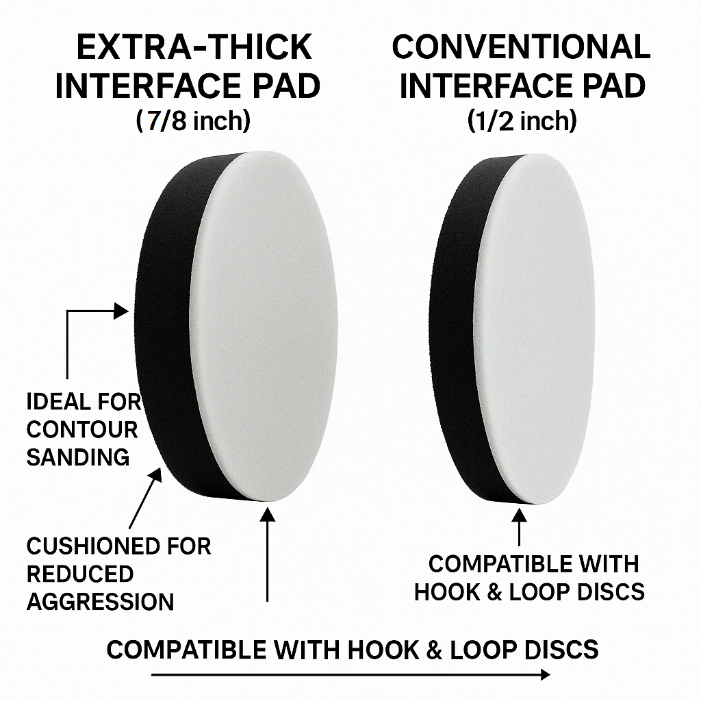 3-Pack: Extra-Thick 5" Sanding Interface Pad (Hook & Loop)