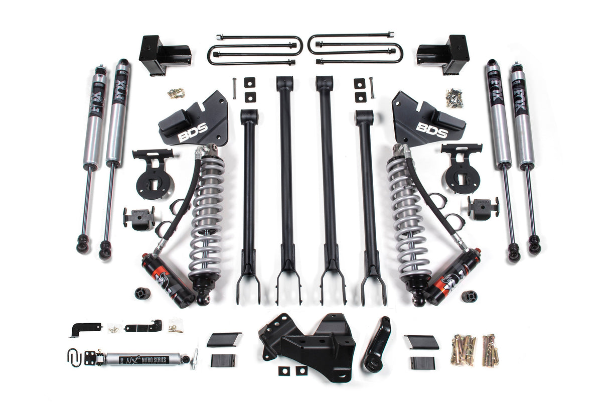 4 Inch Lift Kit w/ 4-Link | FOX 2.5 Performance Elite Coil-Over Conversion | Ford F350 Super Duty DRW (20-22) 4WD | Diesel BDS Suspension