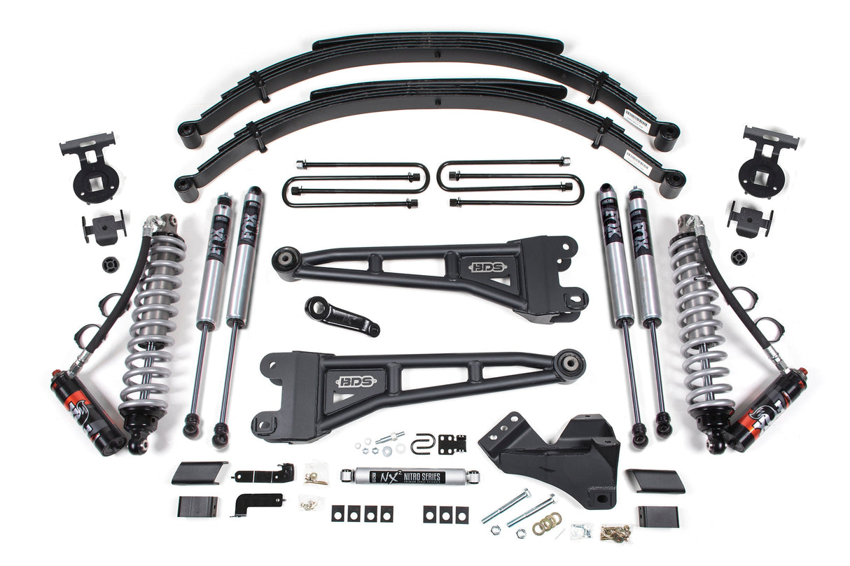 4 Inch Lift Kit w/ Radius Arm | FOX 2.5 Performance Elite Coil-Over Conversion | Ford F250/F350 Super Duty (17-19) 4WD | Diesel BDS Suspension