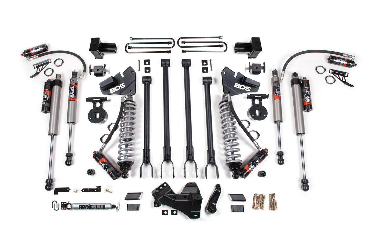 4 Inch Lift Kit w/ 4-Link | FOX 2.5 Performance Elite Coil-Over Conversion | Ford F250/F350 Super Duty (17-19) 4WD | Diesel BDS Suspension