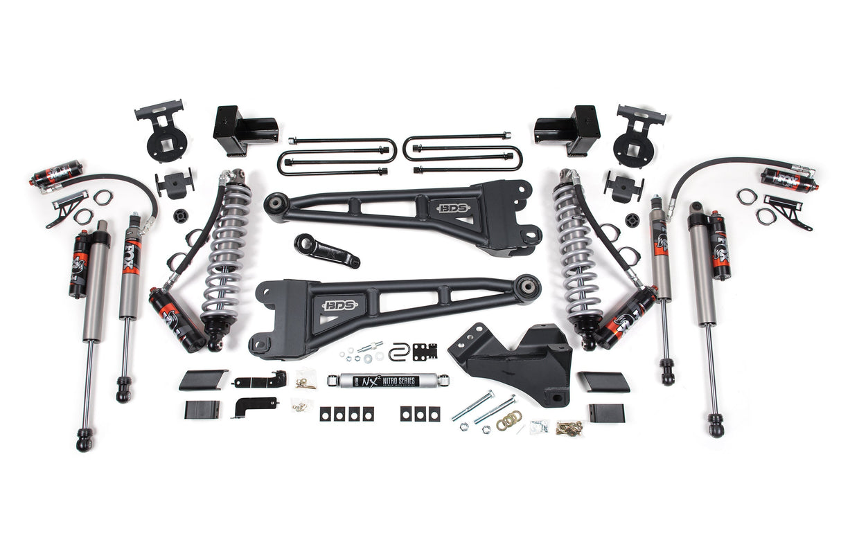 4 Inch Lift Kit w/ Radius Arm | FOX 2.5 Performance Elite Coil-Over Conversion | Ford F250/F350 Super Duty (17-19) 4WD | Diesel BDS Suspension