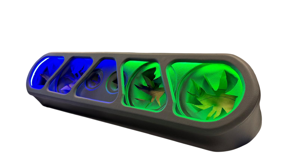 6.5" Speaker Rack Enclosure w/ Beauty Panel & LEDs Moon Car Stereo