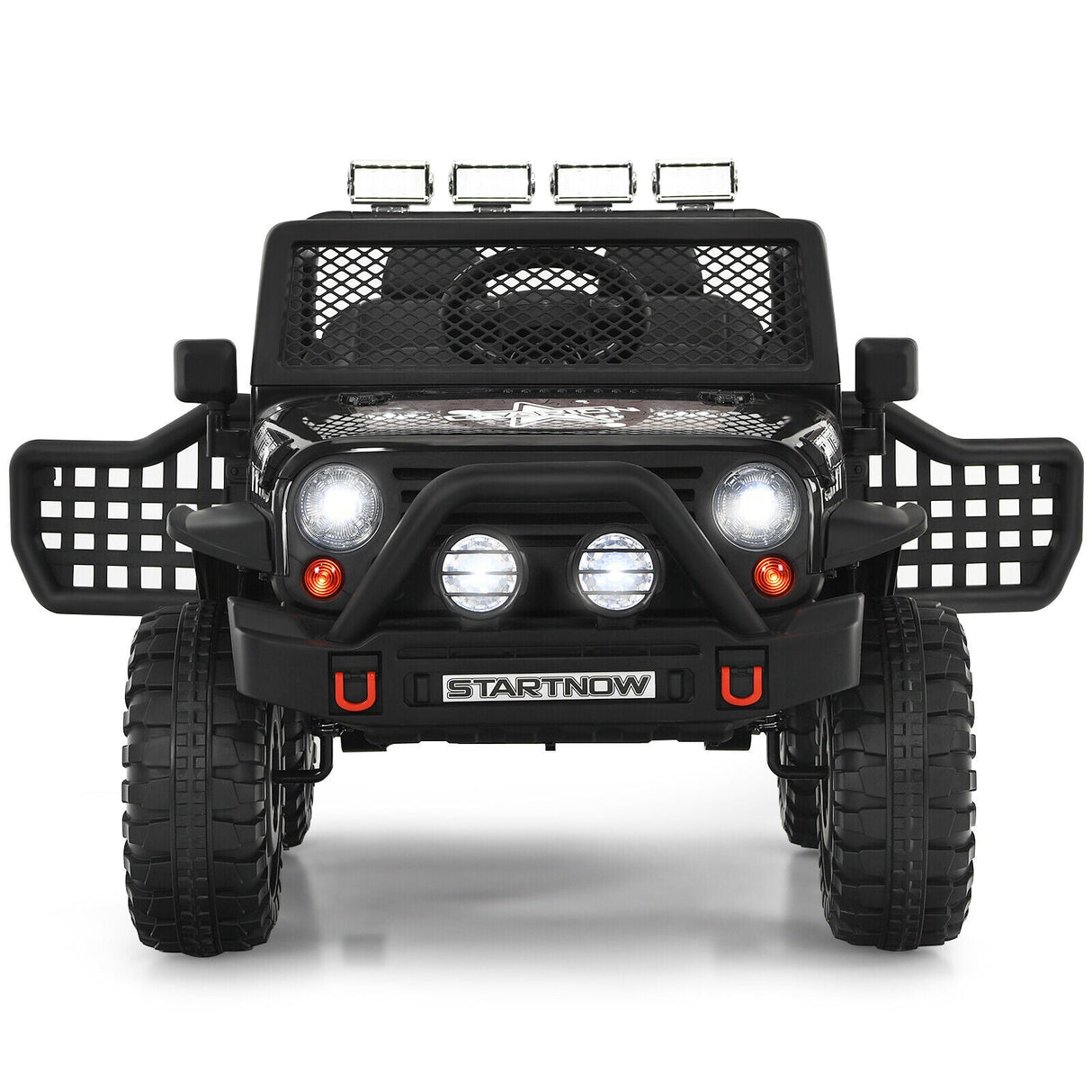 Black 12V Kids Ride On Truck with Remote Control & Lights - Electric Car for Endless Fun!