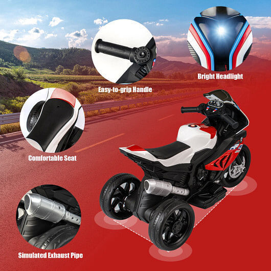 BMW Kids Motorcycle Ride-On Toy for Ages 3-8 - Red